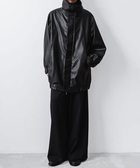 SYNTHETIC LEATHER BLOUSON/BLACK