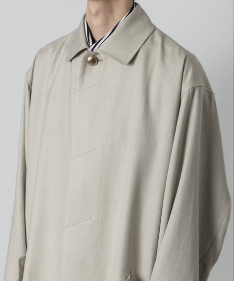 SLUB YARN BALMACAN COAT/BEIGE