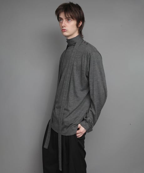 STAND COLLAR JERSEY WITH STALL