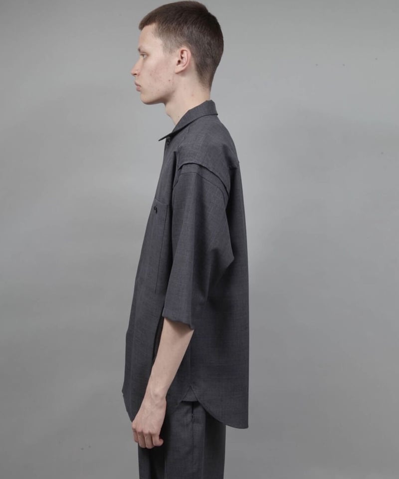 zipup short sleeve shirt/D.GRAY | ato AOYAMA