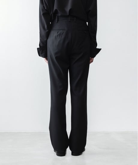 RECYCLE POLYESTER STRAIGHT PANTS / BLACK