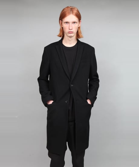ENGLAND LAMB MELTON CHESTER COAT/BLACK