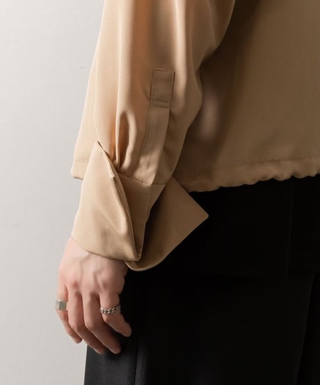 DOUBLE CUFFS HOOD ZIP SHIRT/BEIGE
