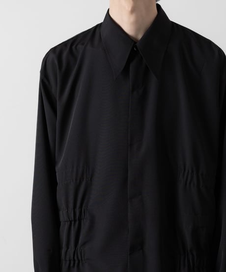 OVERSIZED SHIRRING SHIRTS/BLACK