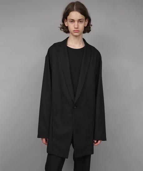 ONE BUTTON DEEP V-ZONE JACKET / BLACK