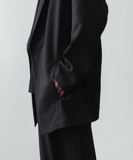 ONE BUTTON DEEP V-ZONE JACKET / BLACK