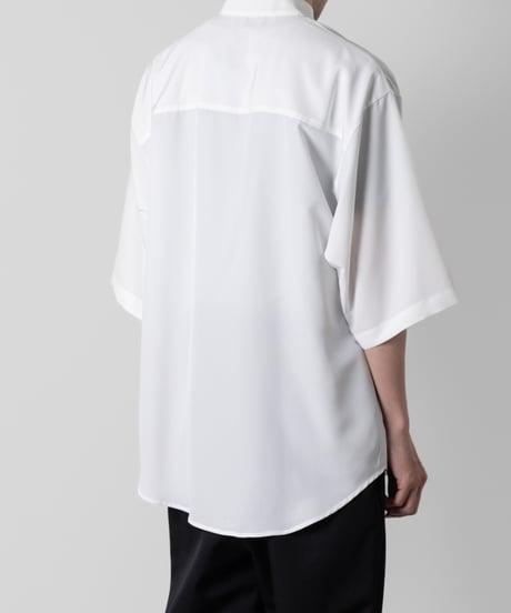 Crepe de Chine half sleeve shirts/WHITE