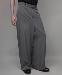 RECYCLE POLYESTER WIDE PANTS/GREY