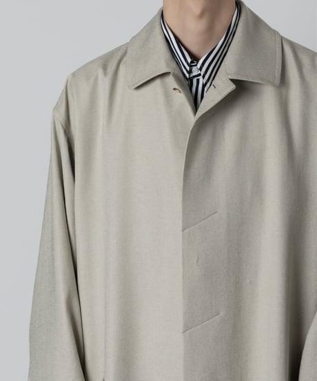 SLUB YARN BALMACAN COAT/BEIGE