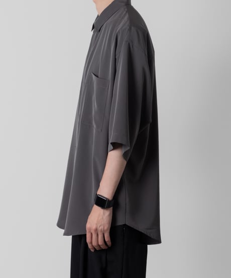 Crepe de Chine half sleeve shirts/GRAY