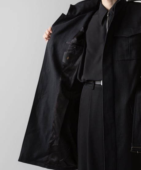 STAND COLLAR MILITARY COAT/BLACK