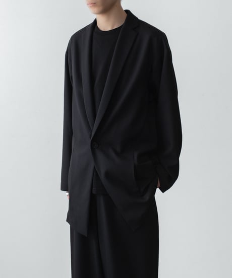 ONE BUTTON DEEP V-ZONE JACKET / BLACK