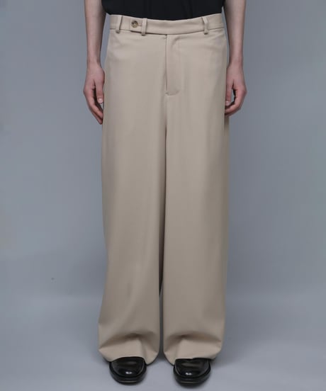 RECYCLE POLYESTER WIDE PANTS/BEIGE