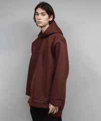 double knit hoodie/BROWN