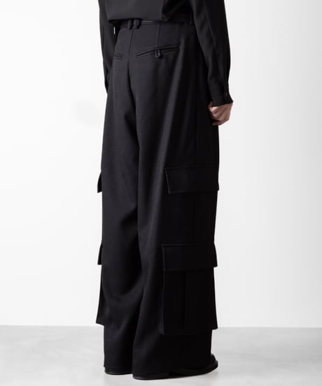 DOUBLE POCKET WIDE PANTS/BLACK