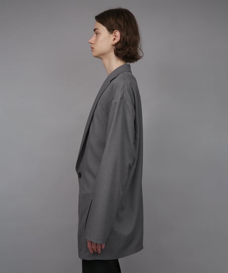 ONE BUTTON DEEP V-ZONE JACKET / GRAY