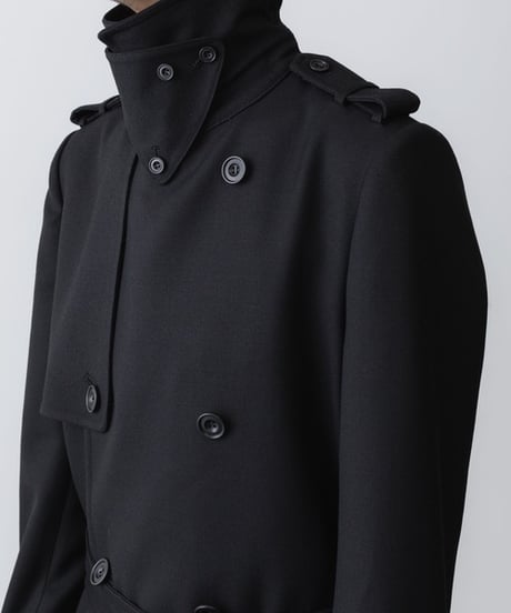 NEW WOOL TRENCH COAT/BLACK