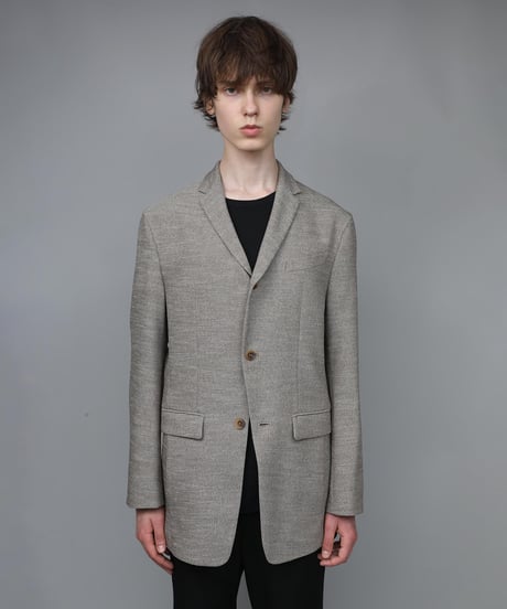 SLUB TWEED JACKET/L.BROWN