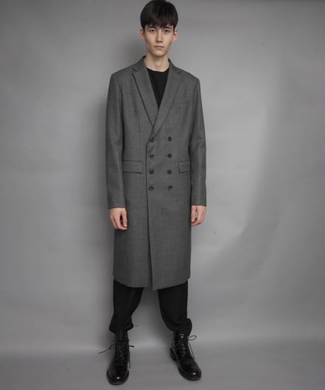 DOUBLE BREASTED CHESTERFIELD COAT/C.GRAY