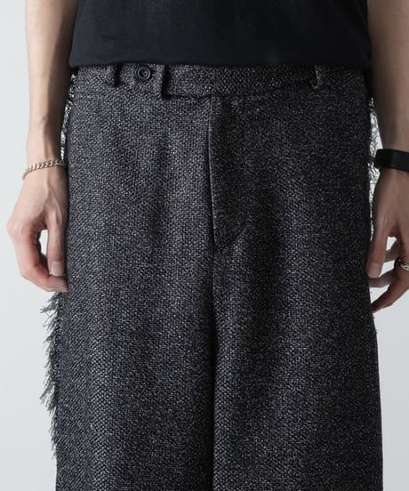 WIDE FRINGE PANTS/BLACK