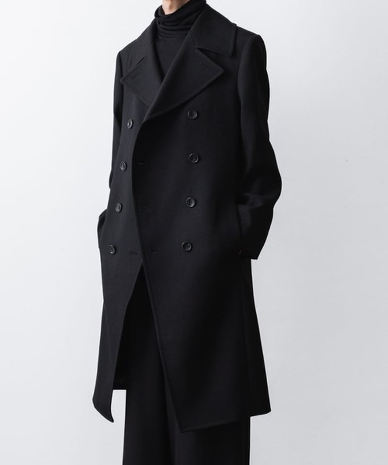 DOUBLE BREASTED COAT/BLACK | ato AOYAMA