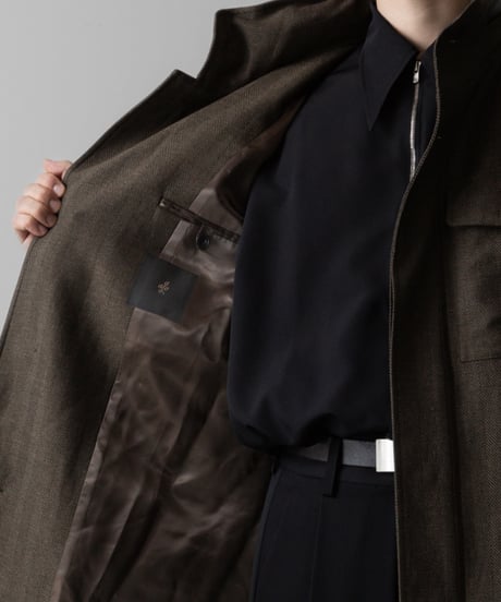 STAND COLLAR MILITARY COAT/KHAKI