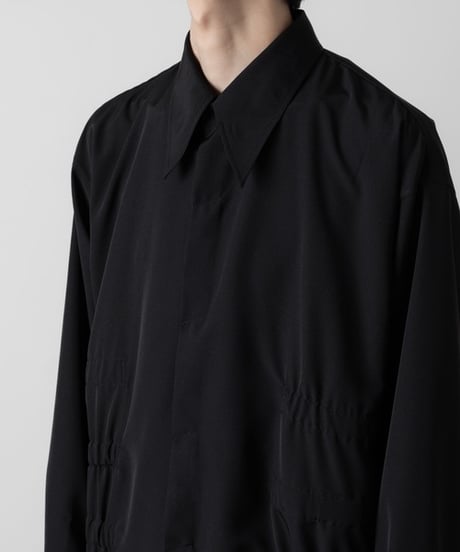 OVERSIZED SHIRRING SHIRTS/BLACK