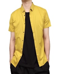 60/2T-CLOTH SHORT POPINT COLLAR SHORT SLEEVE/MUSTARD