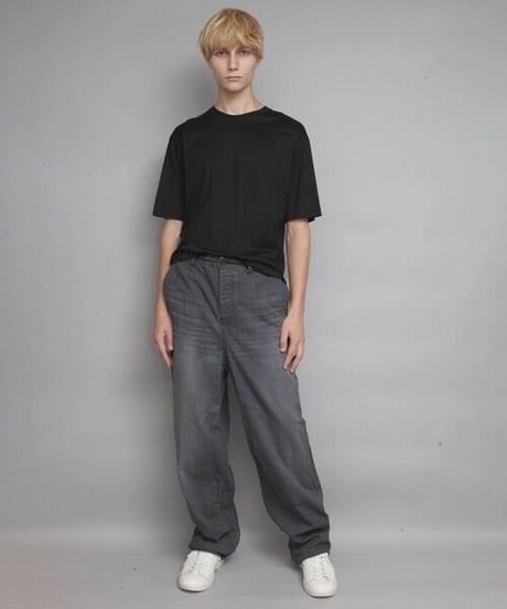 WASHED WIDE DENIM/BLACK