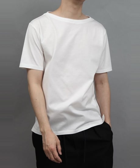 60/2 T-CLOTH BOAT NECK T-SHIRT/WHITE