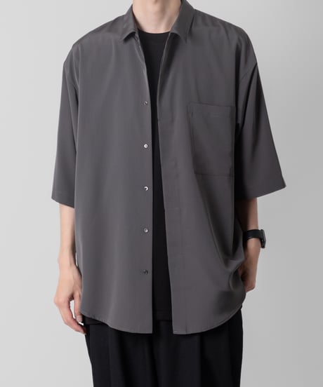 Crepe de Chine half sleeve shirts/GRAY