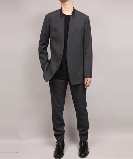 VINTAGE WOOL TAPERED PANTS/D.GRAY