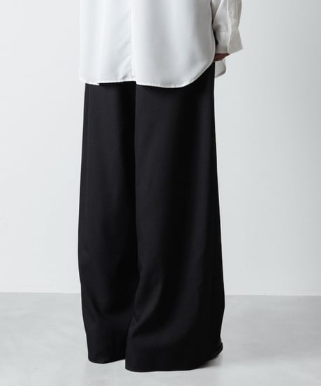 RECYCLE POLYESTER WIDE PANTS/BLACK