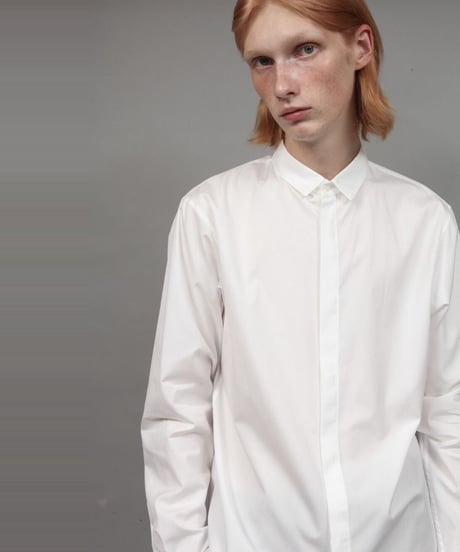 100/2 BROADCLOTH SHORT POINT COLLAR SHIRT/WHITE