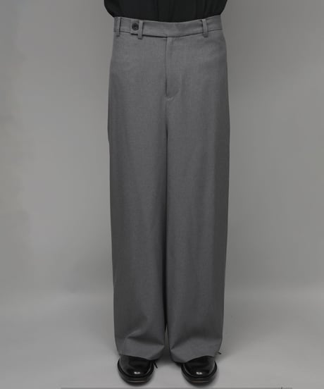 RECYCLE POLYESTER WIDE PANTS/GREY