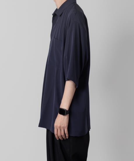Crepe de Chine OPEN COLLAR SHIRTS/NAVY