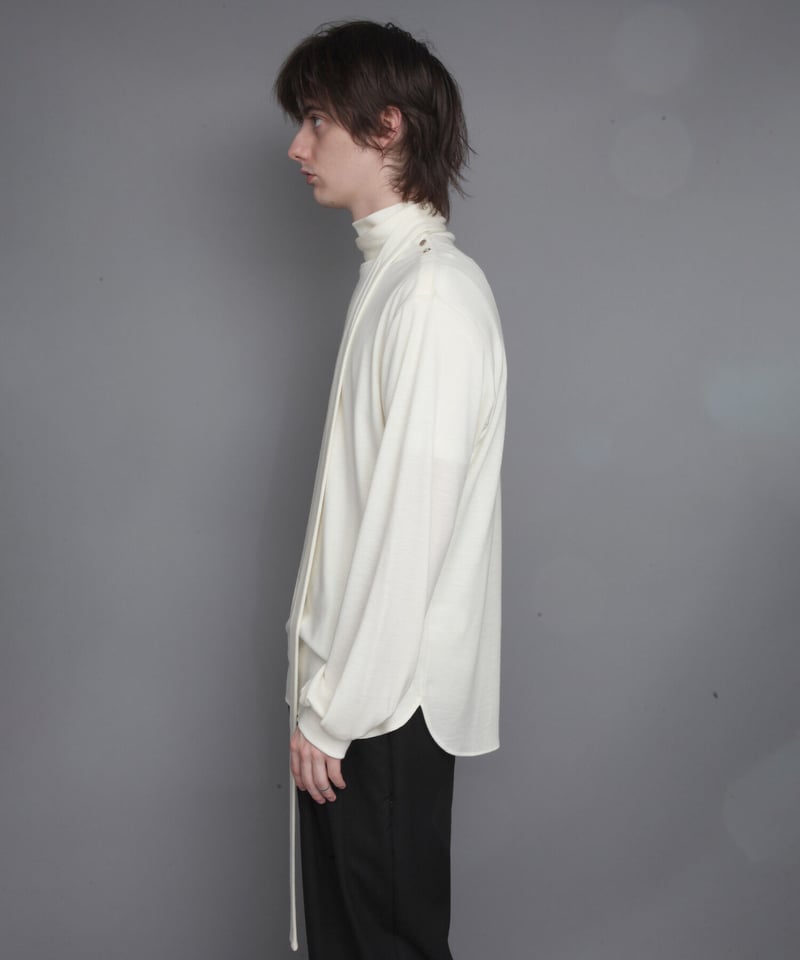 STAND COLLAR JERSEY WITH STALL | ato AOYAMA
