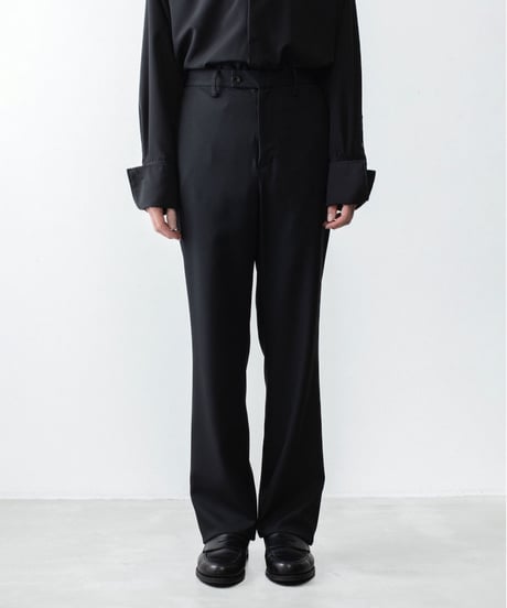 RECYCLE POLYESTER STRAIGHT PANTS / BLACK