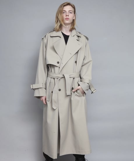WOOL TRENCH-COAT/BEIGE