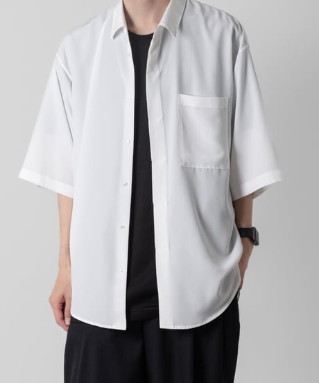 Crepe de Chine half sleeve shirts/WHITE