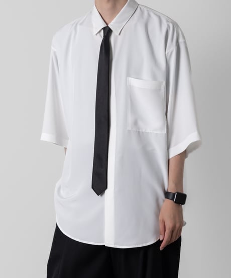 Crepe de Chine half sleeve shirts/WHITE