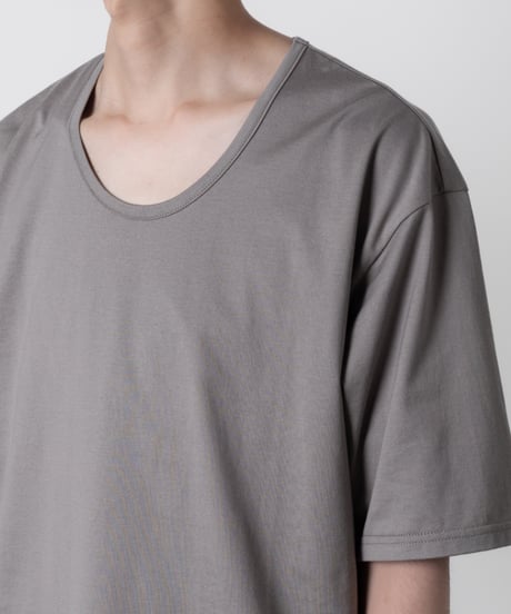 COTTON U-NECK T/GRAY