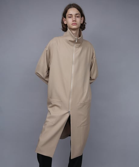 RECYCLE POLYESTER STAND COLLAR COAT
