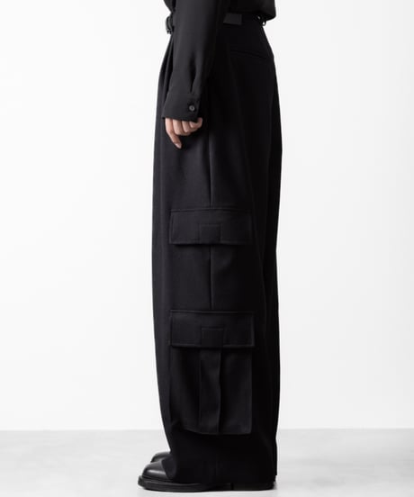 DOUBLE POCKET WIDE PANTS/BLACK