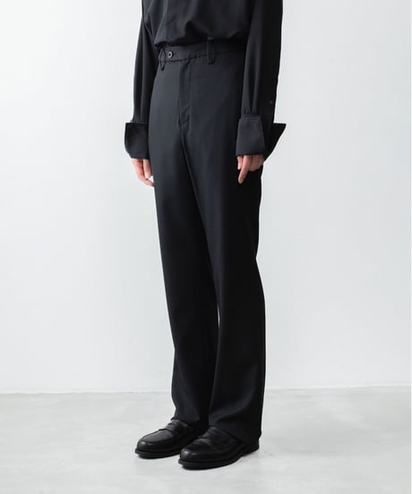 RECYCLE POLYESTER STRAIGHT PANTS / BLACK