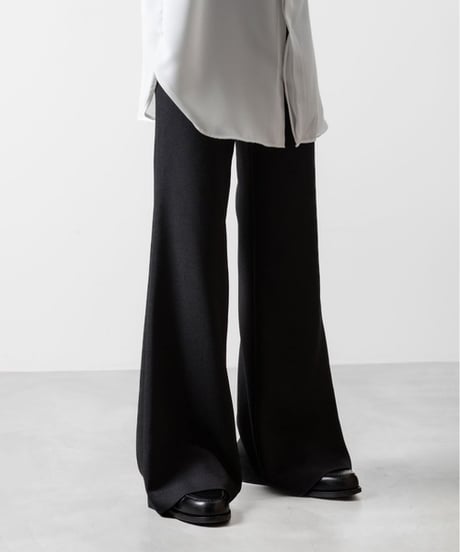 SLUB TWEED FLAIR PANTS/BLACK