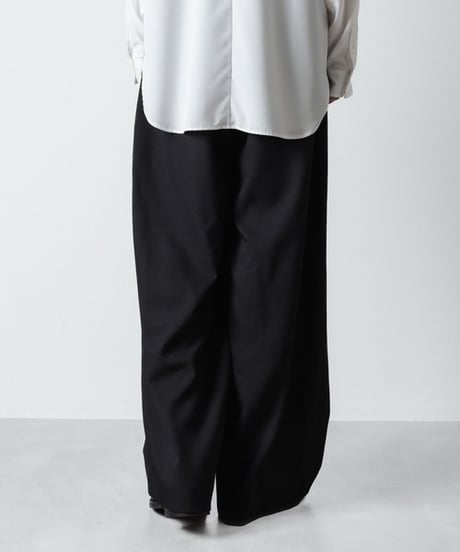 RECYCLE POLYESTER WIDE PANTS/BLACK