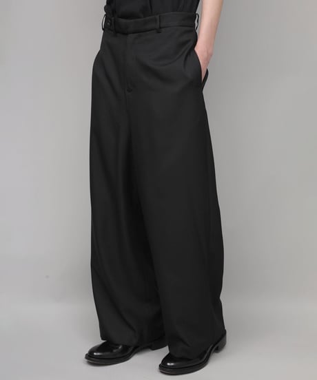 RECYCLE POLYESTER WIDE PANTS/BLACK