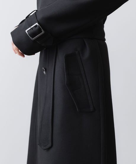NEW WOOL TRENCH COAT/BLACK