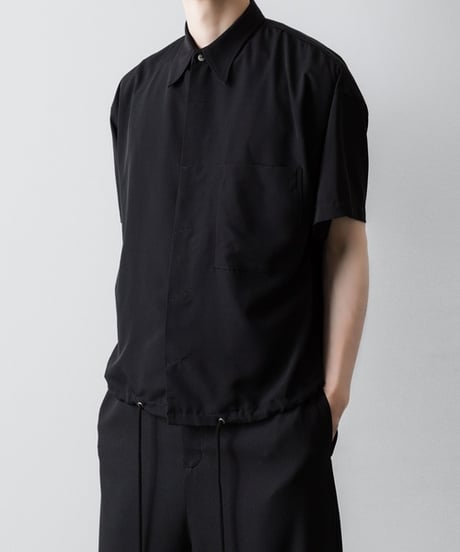 OVERSIZED DRAW CORD SHIRTS/BLACK